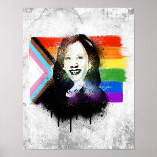 VP Kamala Harris LGBTQ Progress Prix Graffiti Poster