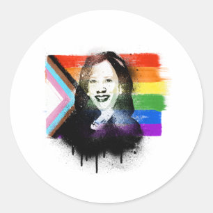 VP Kamala Harris LGBTQ Progress Prix Graffiti Runder Aufkleber