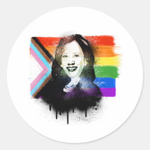 VP Kamala Harris LGBTQ Progress Prix Graffiti Runder Aufkleber