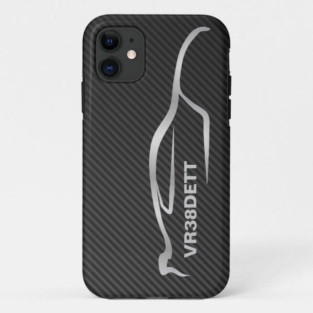 "VR38DETT" Skyline GT-r graues Silhouette-Logo Case-Mate iPhone Hülle (Rückseite)