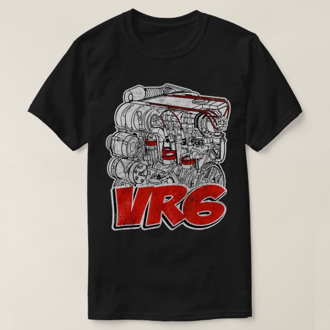 VR6 Motor gestört Design T-Shirt (Design vorne)