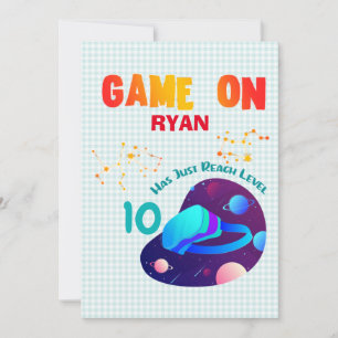 VR Birthday Boy Gamer Party Group Matching  Einladung