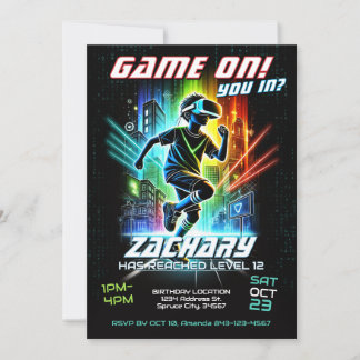 VR Birthday Einladung Gaming Party Einladung