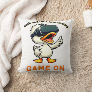 VR Duck Gamer Computer Nerd Kissen