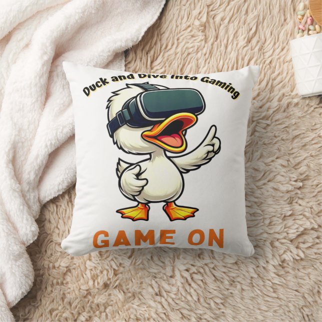 VR Duck Gamer Computer Nerd Kissen (Decke)