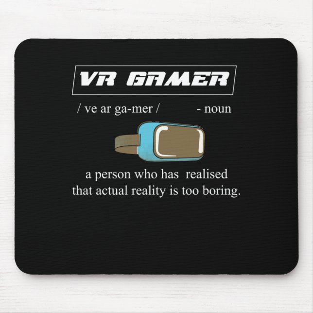 Vr Gamer Gaming Virtual Reality Geek Nerd Geschenk Mousepad (Vorne)
