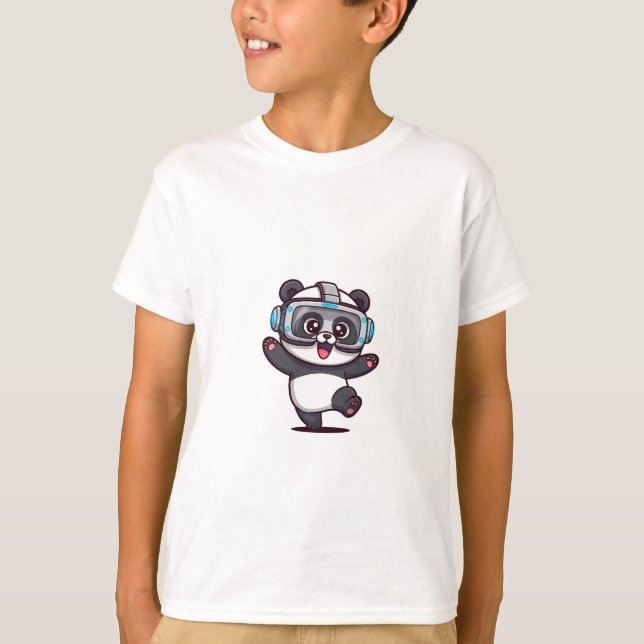 VR-Gaming-Panda Virtual Reality Kinder T-Shirt (Vorderseite)