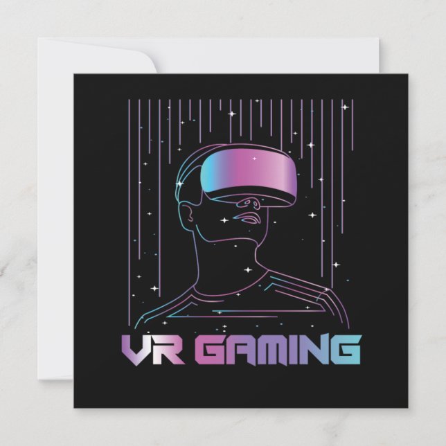 VR Gaming Virtual Reality Gamer Geek Nerd Geschenk Einladung (Vorderseite)