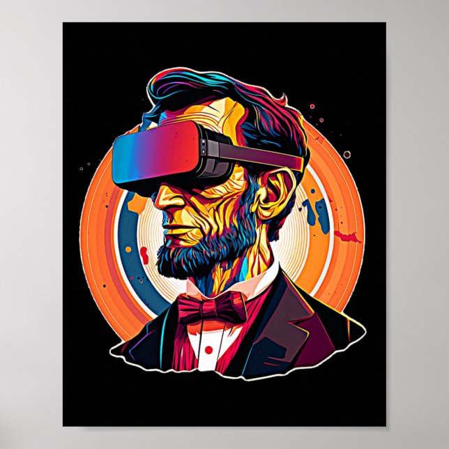 Vr Headset Abraham Lincoln Video Game Virtual Real Poster (Vorne)
