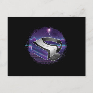 VR Headset Virtual Reality Gamer Gaming Geek Gesch Postkarte