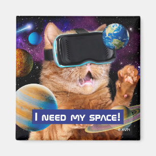 VR Katze im Weltraum Magnet