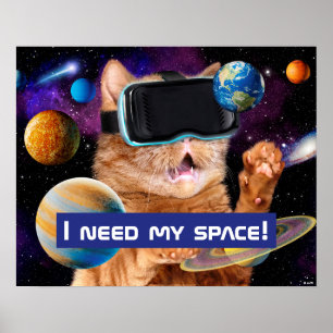 VR Katze im Weltraum Poster