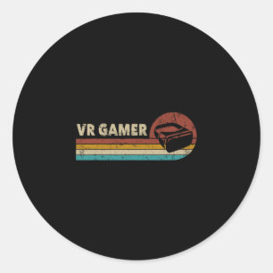 Vr-Spieler Vintage-Videospiele für Jungen Männer L Runder Aufkleber