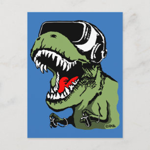 VR T-rex Postkarte