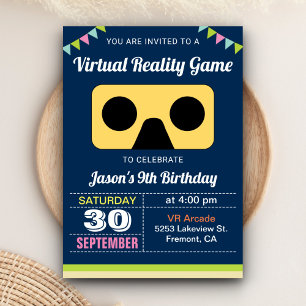 VR Virtual Reality Kindergeburtstag Party Einladun Einladung