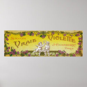 Vraie Violette Soap LabelParis, Frankreich Poster