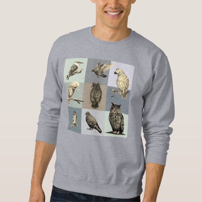 VRDS, Papageien, Eule, Tauben, Kookaburra Sweatshirt (Vorderseite)