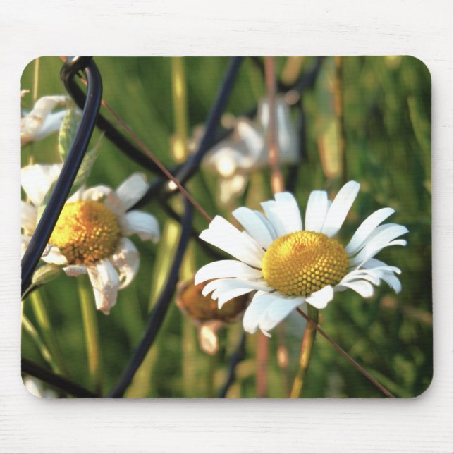 Vrede achter het hek. In bloemen illustratief. Mousepad (Vorne)