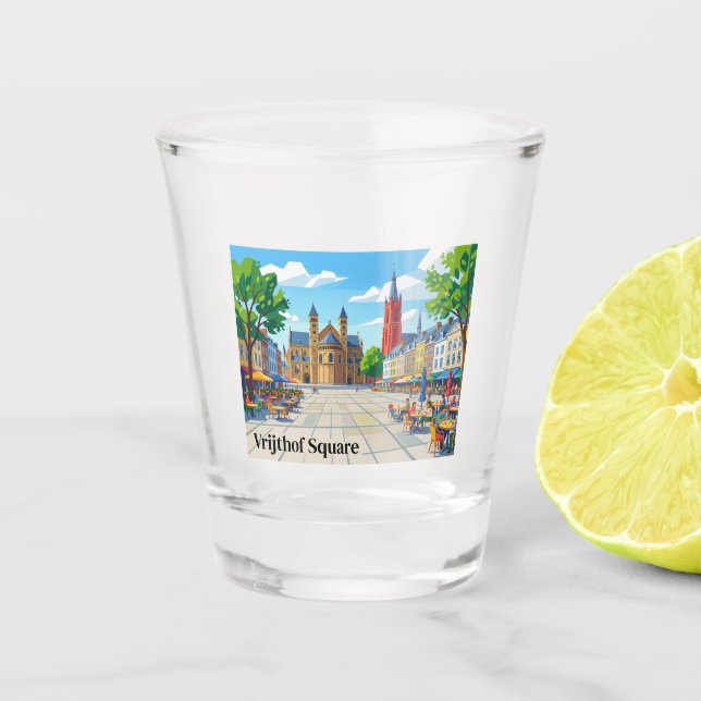 Vrijthof-Platz Niederlande Schnapsglas (Vorderseite)