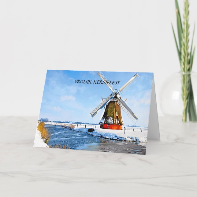 VROLIJK FERSTFEEST (FROHE WEIHNACHTEN) FEIERTAGSKARTE (Vorderseite)