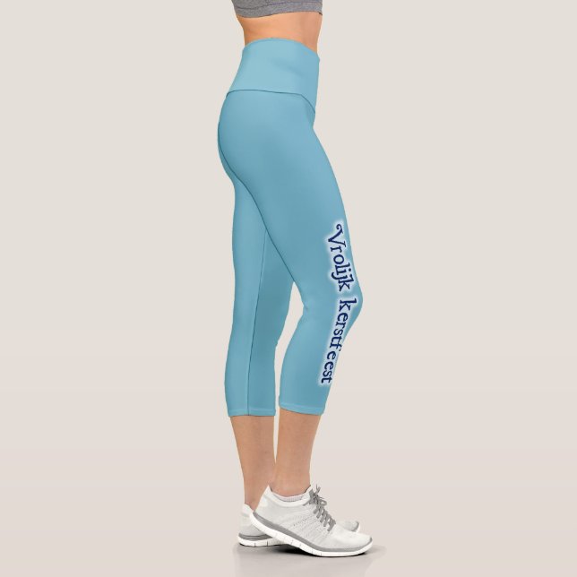 Vrolijk kerstfeest Auf Eis Capri Leggings (Rechts)