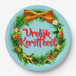 Vrolijk Kerstfeest Niederländisch frohe Weihnachte Pappteller