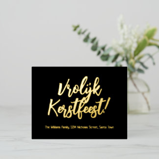 Vrolijk Kerstfeest Niederländisch Sprache frohe We Folien Feiertagspostkarte