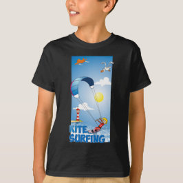 Vrolijke kite surfing. T-Shirt