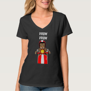 Vrom Vrom Crazy Cat Motorrad Racing Cool Feline T-Shirt
