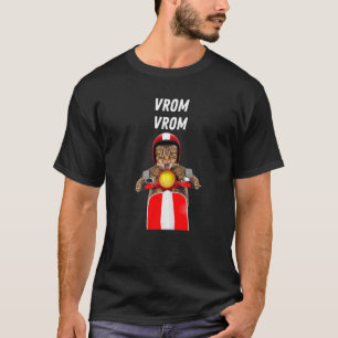 Vrom Vrom Crazy Cat Motorrad Racing Cool Feline T-Shirt