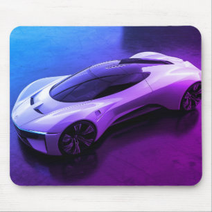 Vroom, futuristischer Sportwagen auf einem Compute Mousepad
