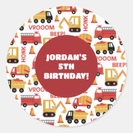 Vroom Honk Beep! Lastkraftwagen Runder Aufkleber