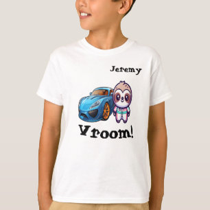"Vroom" Rennwagen Sloth Kawaii Maßgeschneiderte Ju T-Shirt