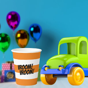 Vroom Vroom Car Thema Geburtstag Bau Pappbecher