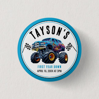 Vroom Zoom Monster Truck Boom | 1. Geburtstag Part Button