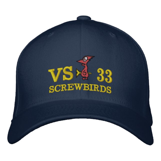 VS-33 SCREWBIRDS 1960-2006 46 JAHRE S-2 S-3 BESTICKTE BASEBALLKAPPE (Vorderseite)