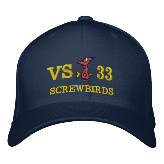 VS-33 SCREWBIRDS WESTPAC 1988-1989 USS NIMITZ BESTICKTE BASEBALLKAPPE (Vorderseite)