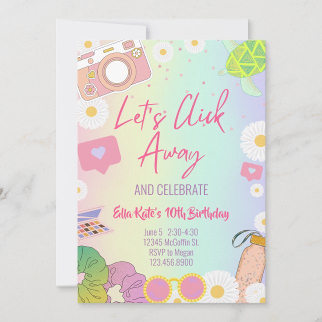 VSCO Girl Pastel Gefärbte Krawatte Tween Teen Girl Einladung (Vorderseite)