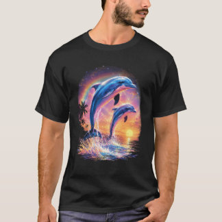 vSymphonie Delfin Meme Regenbogen Sonnenuntergang  T-Shirt