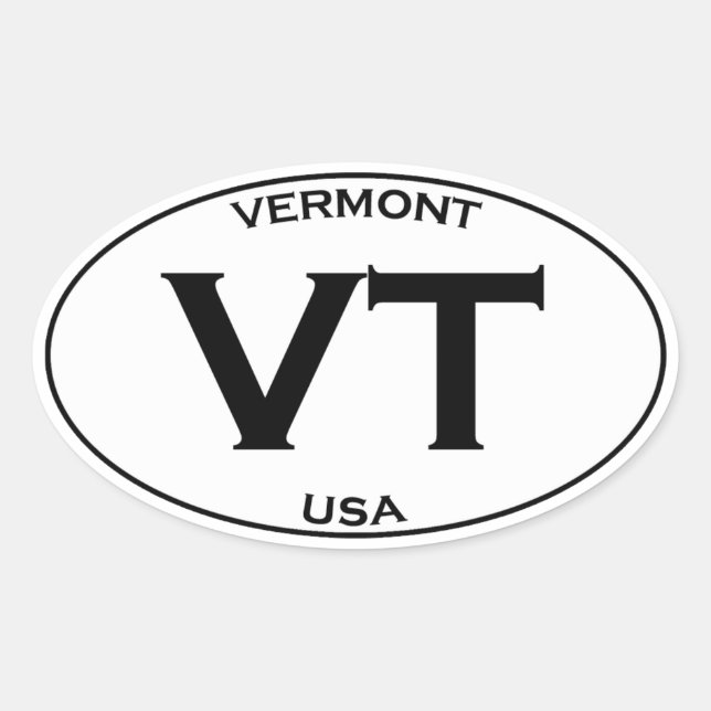 VT - Oval-Logo von Vermont USA Ovaler Aufkleber (Vorderseite)