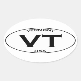 VT - Oval-Logo von Vermont USA Ovaler Aufkleber