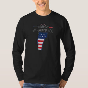 VT Vermont Mein Glücklicher Ort USA Staaten Flagg T-Shirt