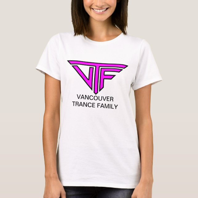 VTF Frauen (rosa Grenzlogos mit Text) T-Shirt (Vorderseite)