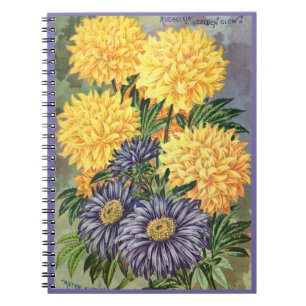 VTG Botanical Asters & Coneflowers SpiralNotebook Notizblock