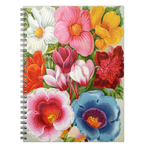 VTG Botanical Begonias & Gloxinias SpiralNotebook Notizblock