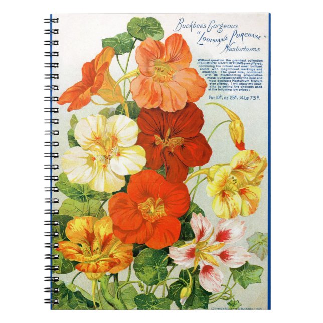 VTG Botanical Nasturtiums SpiralNotebook Notizblock (Vorderseite)
