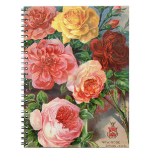 VTG Botanische Rose Notebook Notizblock