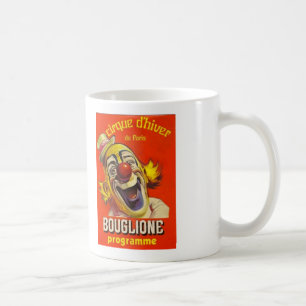 Vtg Clown-Zirkus-Plakat-Kaffee-Tasse Cirque Tasse