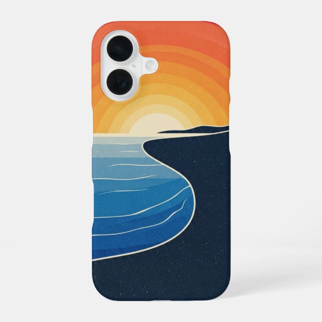 Vue Vintage de Falaises Maritimes iPhone 16 Hülle (Rückseite)
