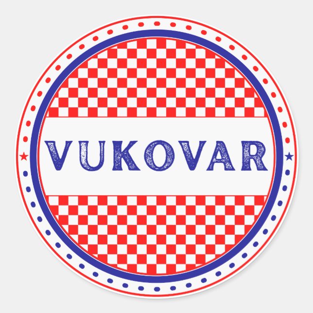 Vukovar City Pride Emblem – Croatian Identity Runder Aufkleber (Vorderseite)